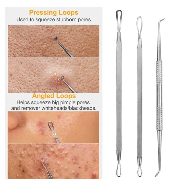 7 Pcs Blackhead Remover Kit Stainless Steel Pimple Comedone Acne Extractor Needle Tools
